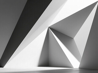 Poster - Abstract architectural rendering with geometric shapes and drama
