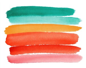 Poster - Colorful Horizontal Paint Strokes Gradient Design Element