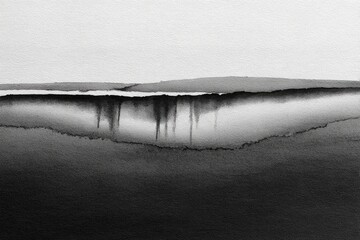 Poster - Abstract Grayscale Landscape With Water Drips