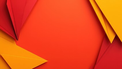 Poster - Abstract Geometric Pattern With Red Orange And Yellow Triangles