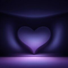 Poster - Purple Heart Shape Design With Soft Lighting