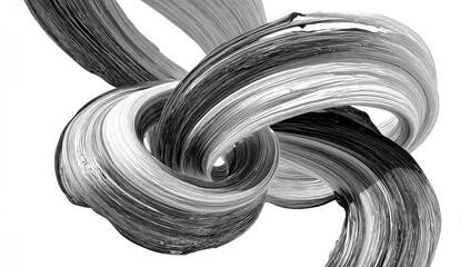 Poster - Abstract Black And White Swirling Design