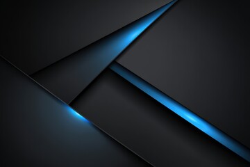 Poster - Abstract Dark Geometric Design With Blue Accent