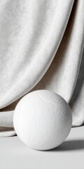 Poster - Elegant White Fabric Drape With Round Object