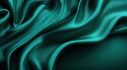 Poster - Teal Fabric Drape With Pattern
