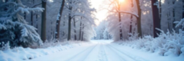 Wall Mural - A blurry, out-of-focus winter scene Soft, muted colors and a dreamy, ethereal quality Perfect for backgrounds or atmospheric imagery Ideal for winter-themed projects , calm, snowflakes, december