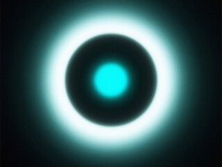 Poster - Abstract glowing turquoise circle with outer light and inner bri