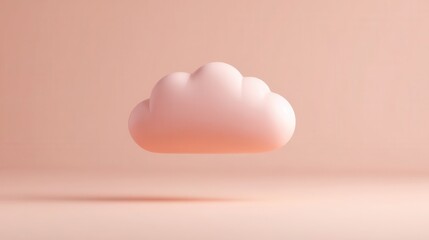 Poster - Delicate, pastel pink cloud graphic design element.