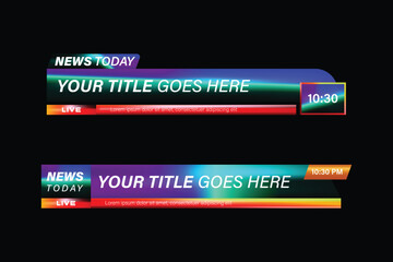Poster - Colorful lower third banner tv breaking news template graphic