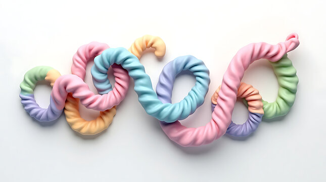 Abstract Organic Structure Highly Detailed 3D Render of Twisted Candy