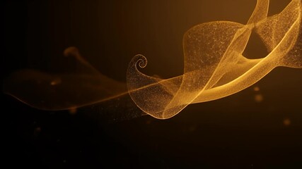 Poster - Golden Abstract Particle Wave on Black