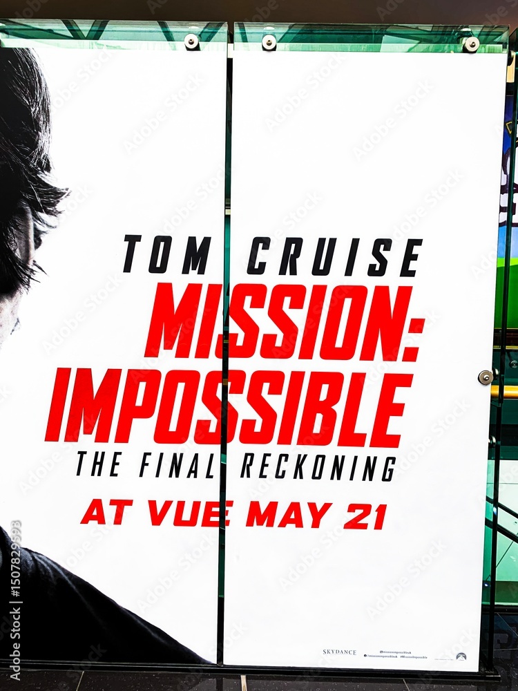 Reckoning Sign Vue Cinema Logo Signage, Film Name Sign, Tom Cruise, Mission Impossible ...