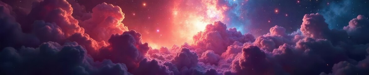 Wall Mural - vast cosmic cloud of gas and dust, swirling nebula in deep space, vibrant colors of interstellar med