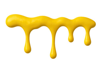 Poster - Bright yellow paint dripping gracefully on a transparent background, perfect for enhancing creative projects with vibrant color and dynamic texture