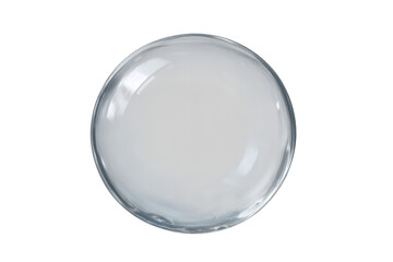 Poster - Delicate soap bubble suspended, catching light with iridescent surface against pristine white backdrop