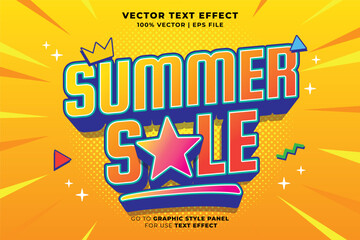 Leinwandbilder - Summer sale editable text effect 3D style. Editable font and typography effect summer sale template suitable for summer vibes, summer holiday, summer event, summer festival
