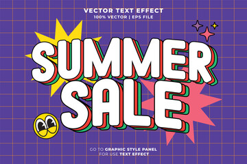 Leinwandbilder - Summer sale editable text effect 3D style. Editable font and typography effect summer sale template suitable for summer vibes, summer holiday, summer event, summer festival