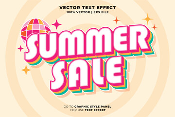 Leinwandbilder - Summer sale editable text effect 3D style. Editable font and typography effect summer sale template suitable for summer vibes, summer holiday, summer event, summer festival