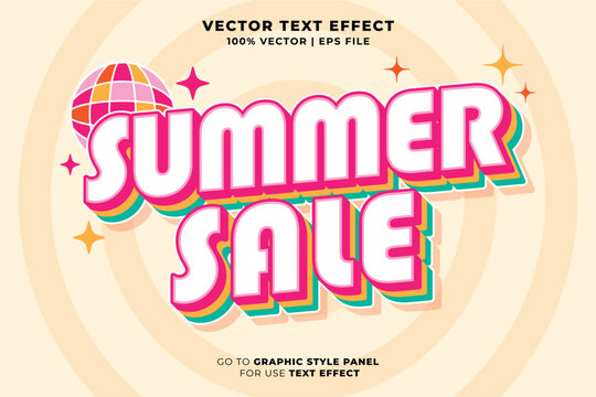 Summer sale editable text effect 3D style. Editable font and typography effect summer sale template suitable for summer vibes, summer holiday, summer event, summer festival