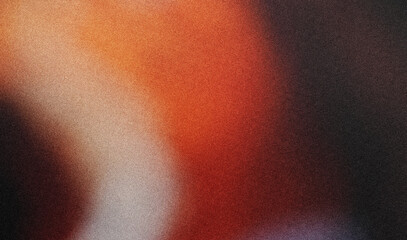 Fototapete - Abstract dark orange gray color grainy elegant backdrop design. Vibrant colors noisy gradient texture with dark wave shaped, banner, poster, website header