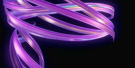 Wall Mural - Colorful swirling ribbons of light creating a dynamic abstract background with vibrant hues
