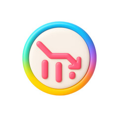 Aufkleber - Colorful upward pointing arrow icon on a minimal, modern background, representing business growth, progress, and positive momentum.