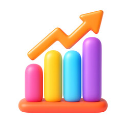 Aufkleber - Vibrant data visualization depicting the upward trend of a company's financial performance and business growth