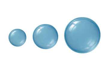 Poster - Light blue soap bubbles floating delicately, ranging from tiny to substantial, suspended against transparent backdrop