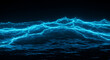 © Bali Adviser - Abstract Glowing Blue Ocean Waves Electric Energy Dark Background Digital Art