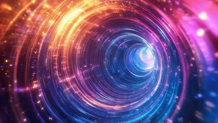 Poster - Cosmic Portal: A mesmerizing vortex of vibrant hues and shimmering particles forms a celestial portal, inviting viewers to explore the unknown reaches of the cosmos.