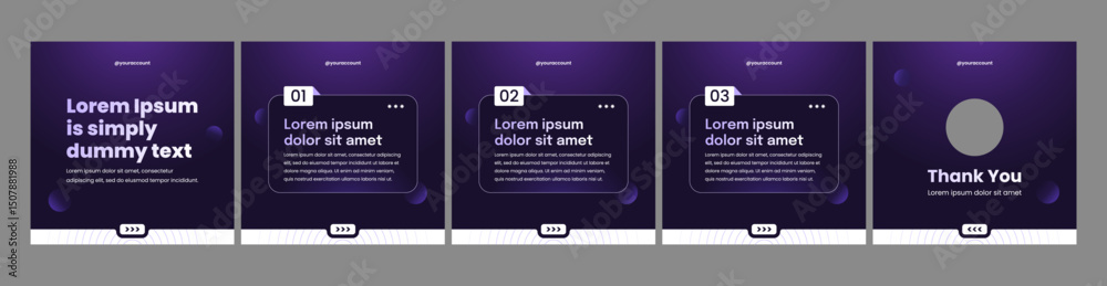 editable dark modern carousel template for social media posts