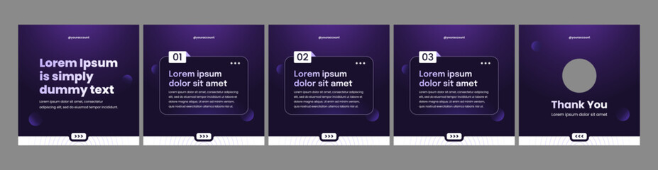 editable dark modern carousel template for social media posts