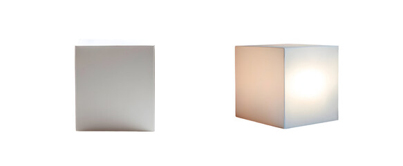 Fototapete - Two geometric cube shapes against a plain background.