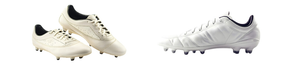 Poster - Pair of white soccer cleats displayed against a plain background.