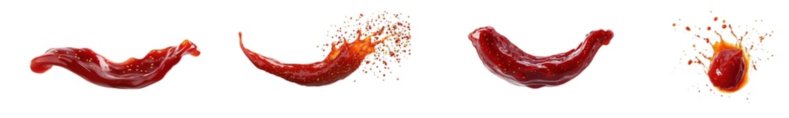 Fototapete - Multiple stages of a red liquid in motion. isolated on transparent background