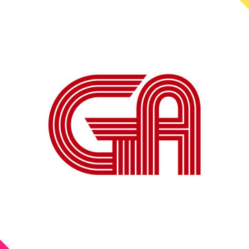Parallel Line Monogram Initial Logo Logo Letter G and A