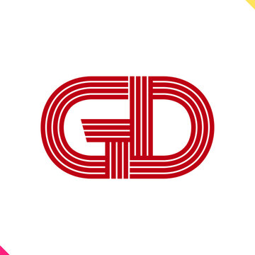 Parallel Line Monogram Initial Logo Logo Letter G and D