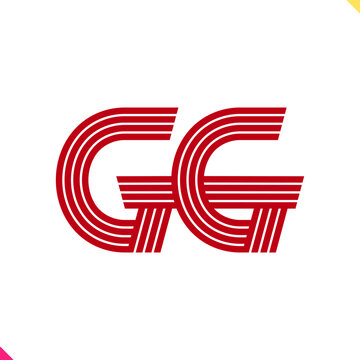 Parallel Line Monogram Initial Logo Logo Letter G and G