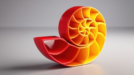 Poster - Stylish fan on grey background with fibonacci heatmap mapping concept illustrating modern design aesthetic