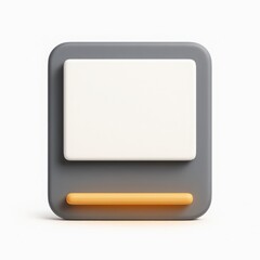 Poster - Grey and Orange Minimalist 3D Interface Button
