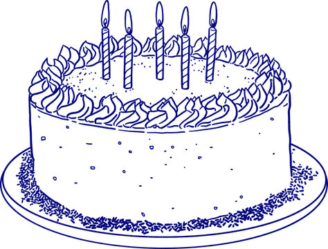 Birthday cake with candles. Birthday cake vector illustration
