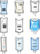 © PikePicture - iv fluid bag set cartoon vector illustration
