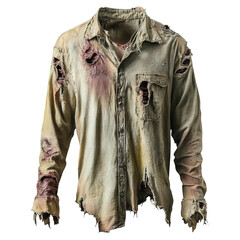 Torn and Worn-out Shirt on Transparent Background for Design Use