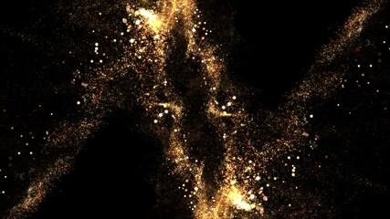 Wall Mural - golden zigzag cross lines, gold particles, gold dust, loop border transparent video, motion background