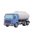 © KARIMA - Cartoonish Blue Tanker Truck with White Tank and Gray Accents