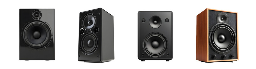 Poster - set of modern audio speakers in various finishes. isolated on transparent background