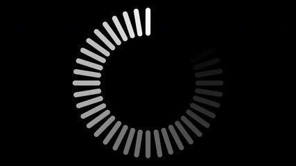 Poster - Loading circle animation. Round loading animation. White gradient dotted round loading. Loading animation. Transparent background with alpha channel