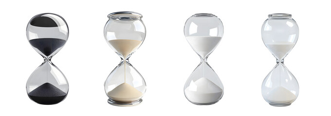 Poster - set of different stages of an hourglass. isolated on transparent background