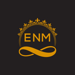 Poster - Initial ENM Letter Linked Logo for business and company identity. Modern ENM Letter Logo Vector Template with modern trendy golden logo.
