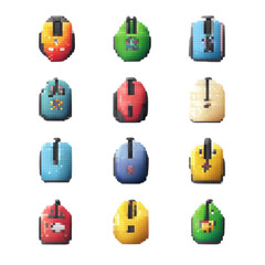 Aufkleber - Pixelated Collection of Computer Mice in Assorted Colors and Designs